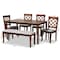 Baxton Studio Andor Grey Upholstered and Walnut Wood 6-Piece Dining Set 169-9874-10920-10520 - alternate 8